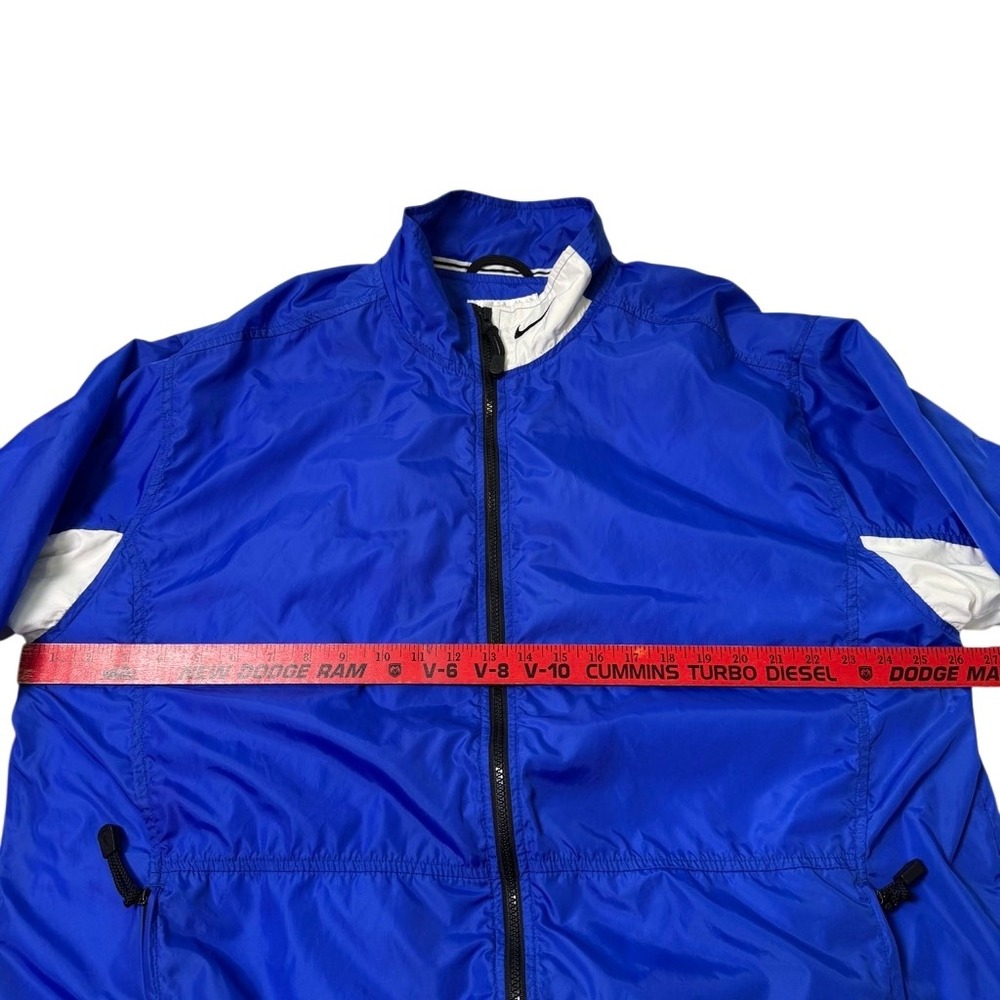 Vintage Nike Windbreaker Jacket 90s Full Zip Blue and White Men's Size XL Swoosh - Picture 4 of 8